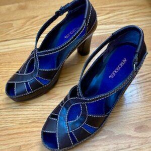 Aerosoles Brown leather open toe shoes ~ Size 6